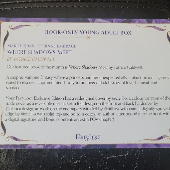 **NEW & SIGNED** Where Shadows Meet by Patrice Caldwell, Fairyloot,Bonus Chapter - Picture 13 of 14